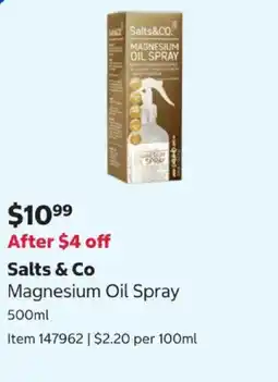 Costco Salts & Co Magnesium Oil Spray offer