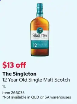 Costco The Singleton 12 Year Old Single Malt Scotch offer