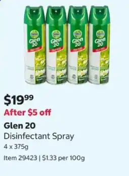 Costco Glen 20 Disinfectant Spray offer