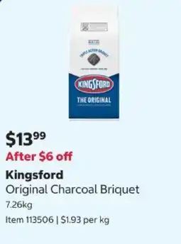Costco Kingsford Original Charcoal Briquet offer