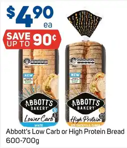 Foodland Abbott's Low Carb or High Protein Bread offer