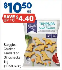 Foodland Steggles Chicken Dinosnacks offer