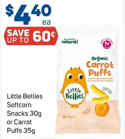 Foodland Little Bellies Softcorn Snacks or Carrot Puffs offer