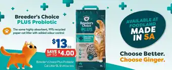 Foodland Breeder's Choice Plus Probiotic Cat Litter offer