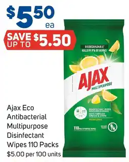 Foodland Ajax Eco Antibacterial Multipurpose Disinfectant Wipes offer