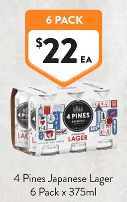 Foodworks 4 Pines Japanese Lager offer