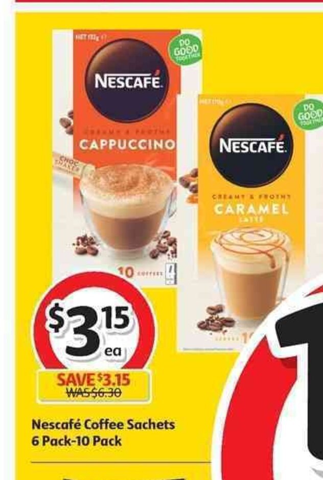 Nescafè Coffe Sachets 6 Pack10 Pack offer at Coles
