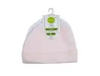 Baby Bunting Playette Newborn Caps Bamboo Pink White / Pink 2 Pack offer
