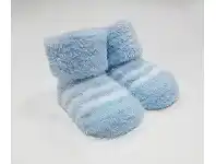 Baby Bunting Playette Chenille Bootie Boys Blue 0-3M 2 Pack offer