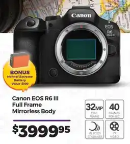 Teds Cameras Canon EOS R6 III Full Frame Mirrorless Body offer