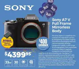 Teds Cameras Sony A7 V Full Frame Mirrorless Body offer