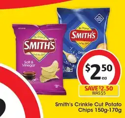 Coles Smith's Crinkle Cut Potato Chips offer