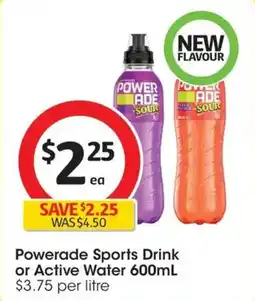 Coles Powerade Sports Drink or Active Water offer