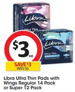 Coles Libra Ultra Thin Pads with Wings Regular offer