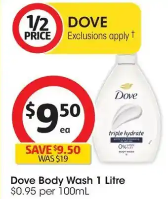 Coles Dove Body Wash offer