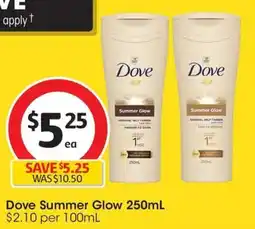 Coles Dove Summer Glow offer