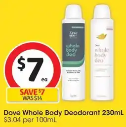 Coles Dove Whole Body Deodorant offer