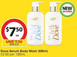 Coles Dove Serum Body Wash offer