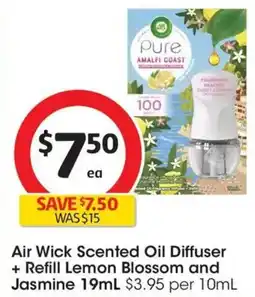 Coles Air Wick Scented Oil Diffuser + Refill Lemon Blossom and Jasmine offer
