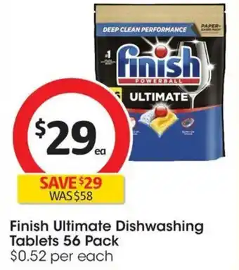 Coles Finish Ultimate Dishwashing Tablets offer