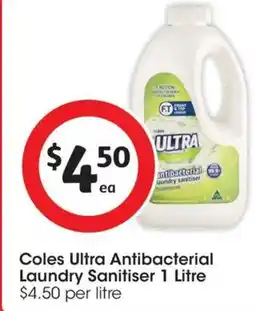 Coles Coles Ultra Antibacterial Laundry Sanitiser offer