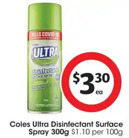 Coles Coles Ultra Disinfectant Surface Spray offer