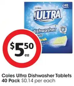 Coles Coles Ultra Dishwasher Tablets offer