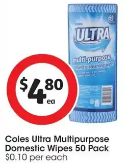 Coles Coles Ultra Multipurpose Domestic Wipes offer