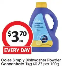 Coles Coles Simply Dishwasher Powder Concentrate offer