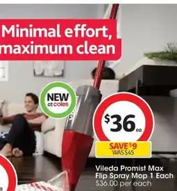 Coles Vileda Promist Max Flip Spray Mop offer