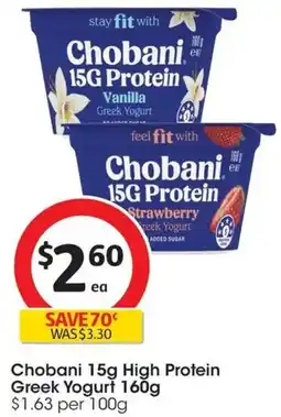 Coles Chobani 15g High Protein Greek Yogurt offer