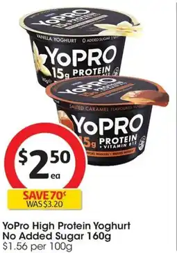 Coles YoPro High Protein Yoghurt No Added Sugar offer