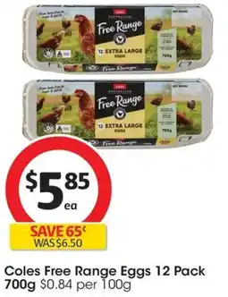Coles Coles Free Range Eggs offer
