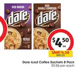 Coles Dare Iced Coffee Sachets offer