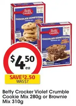Coles Betty Crocker Violet Crumble Cookie Mix or Brownie Mix offer
