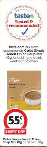 Coles Coles Simply French Onion Soup Mix offer