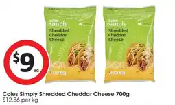Coles Coles Simply Shredded Cheddar Cheese offer