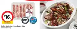 Coles Coles Australian Pork Spare Ribs offer