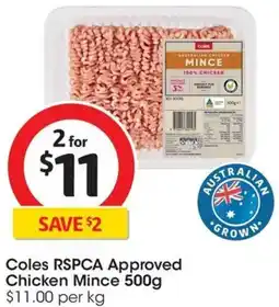 Coles Coles RSPCA Approved Chicken Mince offer