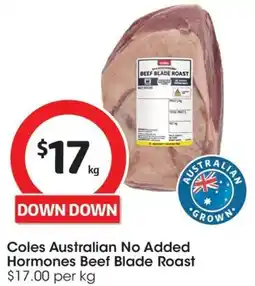 Coles Coles Australian No Added Hormones Beef Blade Roast offer