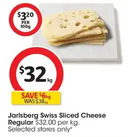 Coles Jarlsberg Swiss Sliced Cheese Regular offer