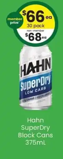 The Bottle O Hahn SuperDry Block Cans offer