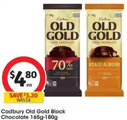 Coles Cadbury Old Gold Block Chocolate offer