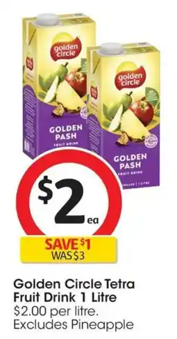 Coles Golden Circle Tetra Fruit Drink offer