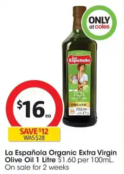 Coles La Española Organic Extra Virgin Olive Oil offer