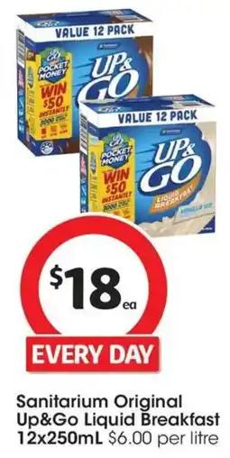Coles Sanitarium Original Up&Go Liquid Breakfast offer