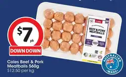 Coles Coles Beef & Pork Meatballs offer
