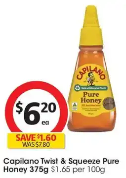 Coles Capilano Twist & Squeeze Pure Honey offer