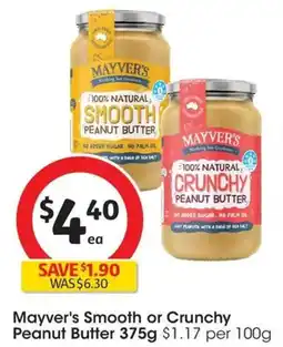 Coles Mayver's Smooth or Crunchy Peanut Butter offer