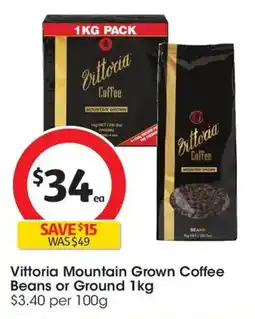 Coles Vittoria Mountain Grown Coffee Beans or Ground offer